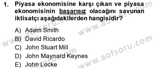 Uluslararası Politik Ekonomi Dersi 2014 - 2015 Yılı (Vize) Ara Sınav Soruları 1. Soru