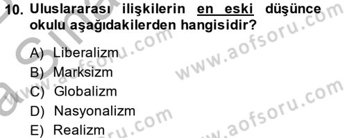 Uluslararası Politik Ekonomi Dersi 2014 - 2015 Yılı (Vize) Ara Sınav Soruları 10. Soru