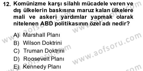 Uluslararası Politik Ekonomi Dersi 2014 - 2015 Yılı (Final) Dönem Sonu Sınav Soruları 12. Soru