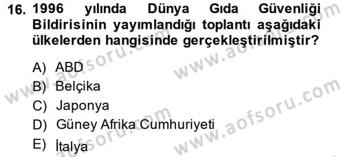Uluslararası Politik Ekonomi Dersi 2014 - 2015 Yılı (Final) Dönem Sonu Sınav Soruları 16. Soru