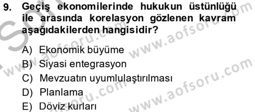 Uluslararası Politik Ekonomi Dersi 2014 - 2015 Yılı (Final) Dönem Sonu Sınav Soruları 9. Soru