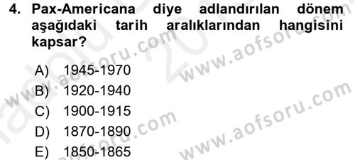 Uluslararası Politik Ekonomi Dersi 2015 - 2016 Yılı (Vize) Ara Sınav Soruları 4. Soru