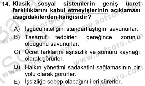Uluslararası Politik Ekonomi Dersi 2015 - 2016 Yılı (Final) Dönem Sonu Sınav Soruları 14. Soru