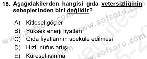 Uluslararası Politik Ekonomi Dersi 2015 - 2016 Yılı Tek Ders Sınav Soruları 18. Soru