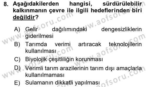Uluslararası Politik Ekonomi Dersi 2016 - 2017 Yılı 3 Ders Sınav Soruları 8. Soru