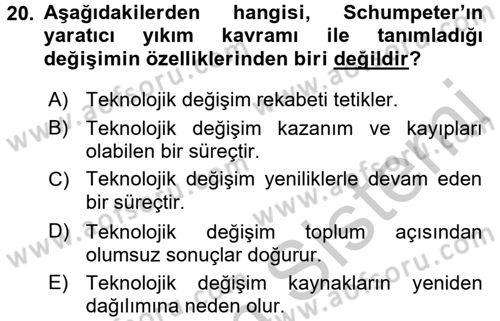 Uluslararası Politik Ekonomi Dersi 2016 - 2017 Yılı (Vize) Ara Sınav Soruları 20. Soru