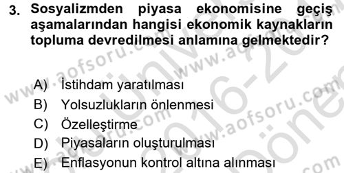 Uluslararası Politik Ekonomi Dersi 2016 - 2017 Yılı (Final) Dönem Sonu Sınav Soruları 3. Soru
