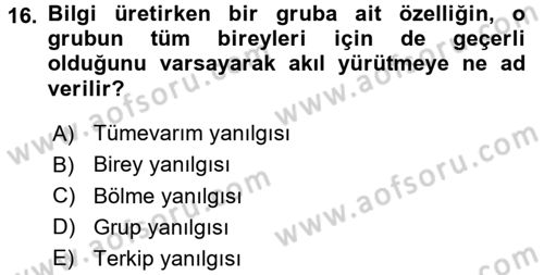 Uluslararası Politik Ekonomi Dersi 2017 - 2018 Yılı 3 Ders Sınav Soruları 16. Soru