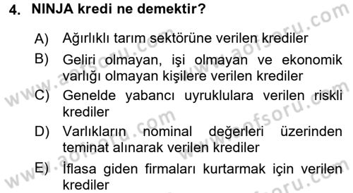 Uluslararası Politik Ekonomi Dersi 2017 - 2018 Yılı 3 Ders Sınav Soruları 4. Soru