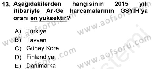 Uluslararası Politik Ekonomi Dersi 2017 - 2018 Yılı (Vize) Ara Sınav Soruları 13. Soru