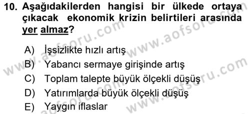 Uluslararası Politik Ekonomi Dersi 2017 - 2018 Yılı (Final) Dönem Sonu Sınav Soruları 10. Soru
