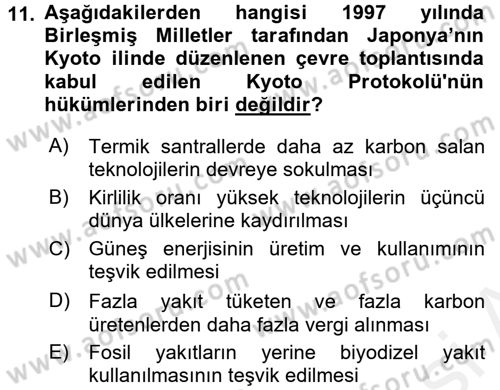 Uluslararası Politik Ekonomi Dersi 2017 - 2018 Yılı (Final) Dönem Sonu Sınav Soruları 11. Soru