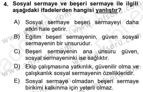 Uluslararası Politik Ekonomi Dersi 2017 - 2018 Yılı (Final) Dönem Sonu Sınav Soruları 4. Soru