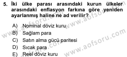 Uluslararası Politik Ekonomi Dersi 2017 - 2018 Yılı (Final) Dönem Sonu Sınav Soruları 5. Soru