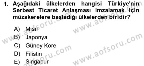 Uluslararası Politik Ekonomi Dersi 2018 - 2019 Yılı 3 Ders Sınav Soruları 1. Soru