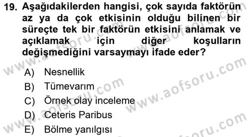 Uluslararası Politik Ekonomi Dersi 2018 - 2019 Yılı 3 Ders Sınav Soruları 19. Soru