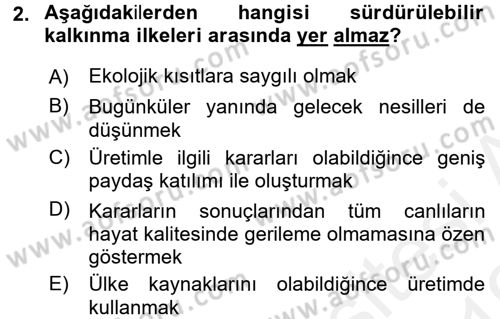 Uluslararası Politik Ekonomi Dersi 2018 - 2019 Yılı (Vize) Ara Sınav Soruları 2. Soru