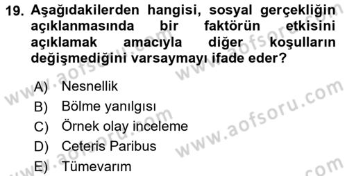 Uluslararası Politik Ekonomi Dersi 2018 - 2019 Yılı Yaz Okulu Sınav Soruları 19. Soru