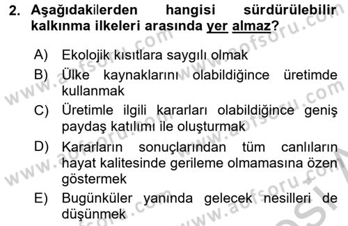 Uluslararası Politik Ekonomi Dersi 2018 - 2019 Yılı Yaz Okulu Sınav Soruları 2. Soru