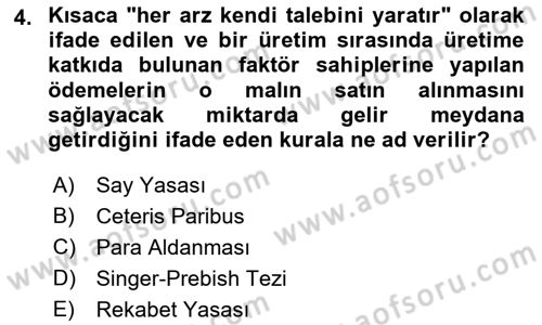 Uluslararası Politik Ekonomi Dersi 2018 - 2019 Yılı Yaz Okulu Sınav Soruları 4. Soru