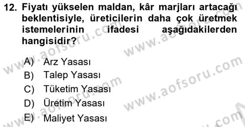Uluslararası Politik Ekonomi Dersi 2020 - 2021 Yılı Yaz Okulu Sınav Soruları 12. Soru