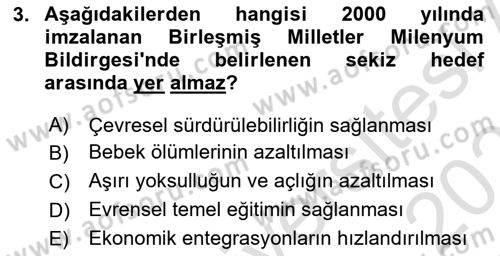 Uluslararası Politik Ekonomi Dersi 2020 - 2021 Yılı Yaz Okulu Sınav Soruları 3. Soru