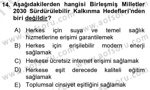 Uluslararası Politik Ekonomi Dersi 2021 - 2022 Yılı (Vize) Ara Sınav Soruları 14. Soru