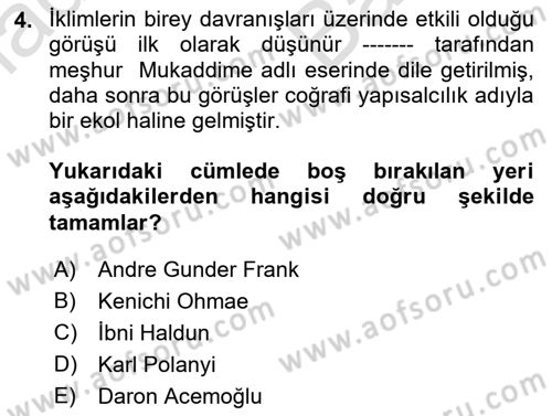 Uluslararası Politik Ekonomi Dersi 2021 - 2022 Yılı (Vize) Ara Sınav Soruları 4. Soru