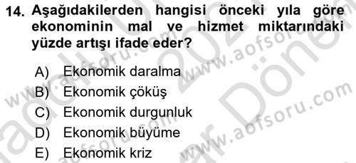 Uluslararası Politik Ekonomi Dersi 2021 - 2022 Yılı (Final) Dönem Sonu Sınav Soruları 14. Soru