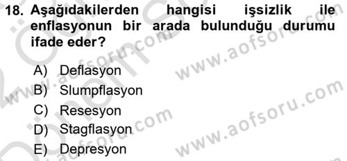 Uluslararası Politik Ekonomi Dersi 2021 - 2022 Yılı (Final) Dönem Sonu Sınav Soruları 18. Soru