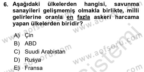 Uluslararası Politik Ekonomi Dersi 2021 - 2022 Yılı (Final) Dönem Sonu Sınav Soruları 6. Soru