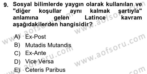Uluslararası Politik Ekonomi Dersi 2021 - 2022 Yılı (Final) Dönem Sonu Sınav Soruları 9. Soru