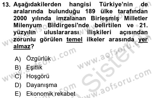 Uluslararası Politik Ekonomi Dersi 2021 - 2022 Yılı Yaz Okulu Sınav Soruları 13. Soru