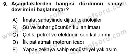 Uluslararası Politik Ekonomi Dersi 2021 - 2022 Yılı Yaz Okulu Sınav Soruları 9. Soru