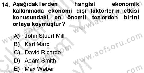 Uluslararası Politik Ekonomi Dersi 2022 - 2023 Yılı Yaz Okulu Sınav Soruları 14. Soru