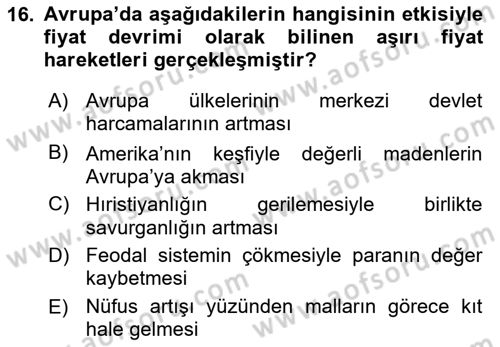 Uluslararası Politik Ekonomi Dersi 2022 - 2023 Yılı Yaz Okulu Sınav Soruları 16. Soru