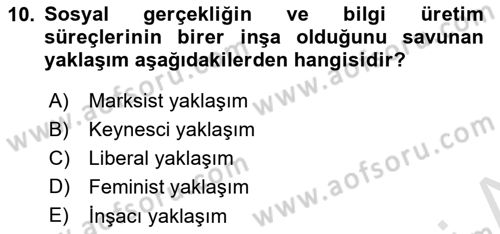 Uluslararası Politik Ekonomi Dersi 2023 - 2024 Yılı (Final) Dönem Sonu Sınav Soruları 10. Soru