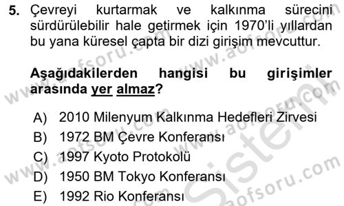 Uluslararası Politik Ekonomi Dersi 2023 - 2024 Yılı (Final) Dönem Sonu Sınav Soruları 5. Soru