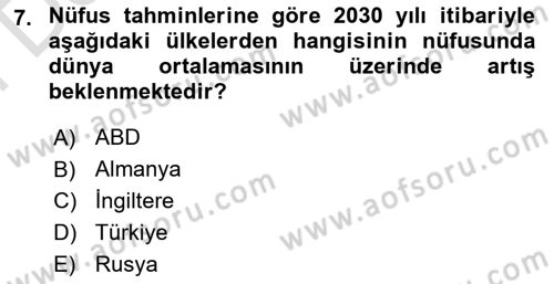 Uluslararası Politik Ekonomi Dersi 2023 - 2024 Yılı (Final) Dönem Sonu Sınav Soruları 7. Soru