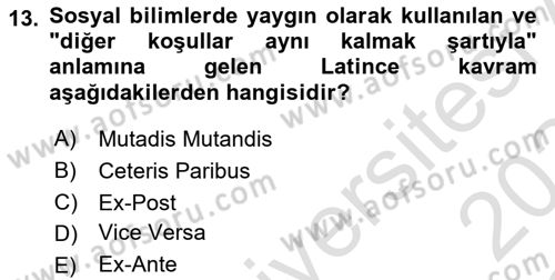 Uluslararası Politik Ekonomi Dersi 2023 - 2024 Yılı Yaz Okulu Sınav Soruları 13. Soru
