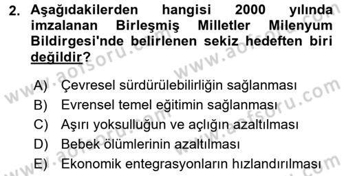 Uluslararası Politik Ekonomi Dersi 2023 - 2024 Yılı Yaz Okulu Sınav Soruları 2. Soru