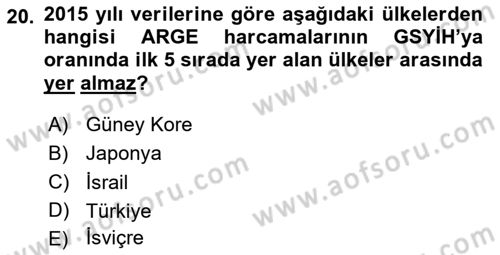 Uluslararası Politik Ekonomi Dersi 2023 - 2024 Yılı Yaz Okulu Sınav Soruları 20. Soru