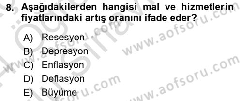 Uluslararası Politik Ekonomi Dersi 2023 - 2024 Yılı Yaz Okulu Sınav Soruları 8. Soru