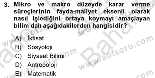 Uluslararası Politik Ekonomi Dersi 2024 - 2025 Yılı (Vize) Ara Sınav Soruları 3. Soru