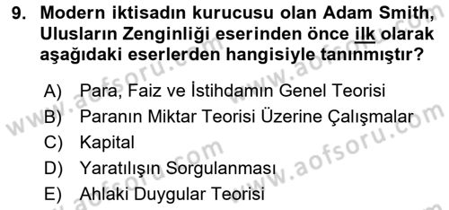 Uluslararası Politik Ekonomi Dersi 2024 - 2025 Yılı (Vize) Ara Sınav Soruları 9. Soru