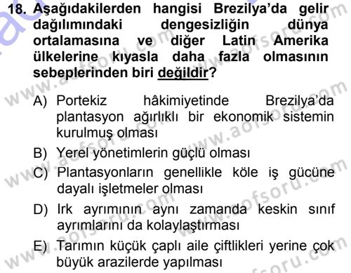 Amerikan Dış Politikası Dersi 2012 - 2013 Yılı (Final) Dönem Sonu Sınavı 18. Soru