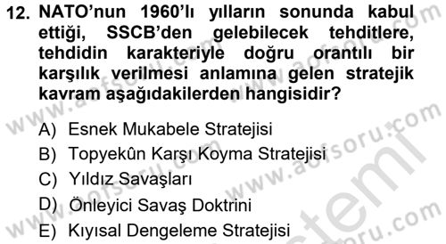Amerikan Dış Politikası Dersi 2013 - 2014 Yılı Tek Ders Sınav Soruları 12. Soru