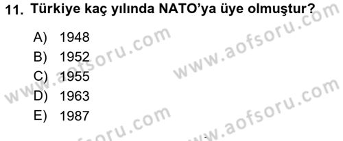 Amerikan Dış Politikası Dersi 2015 - 2016 Yılı (Final) Dönem Sonu Sınav Soruları 11. Soru
