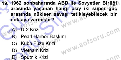 Amerikan Dış Politikası Dersi 2015 - 2016 Yılı (Final) Dönem Sonu Sınav Soruları 19. Soru