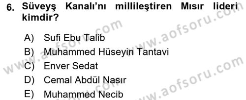 Amerikan Dış Politikası Dersi 2015 - 2016 Yılı (Final) Dönem Sonu Sınav Soruları 6. Soru